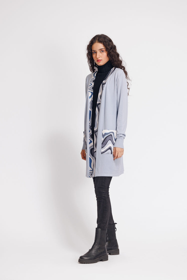 Picture of Ellena - V-Neck Cardigan Sweater - Available at Raja Sahib