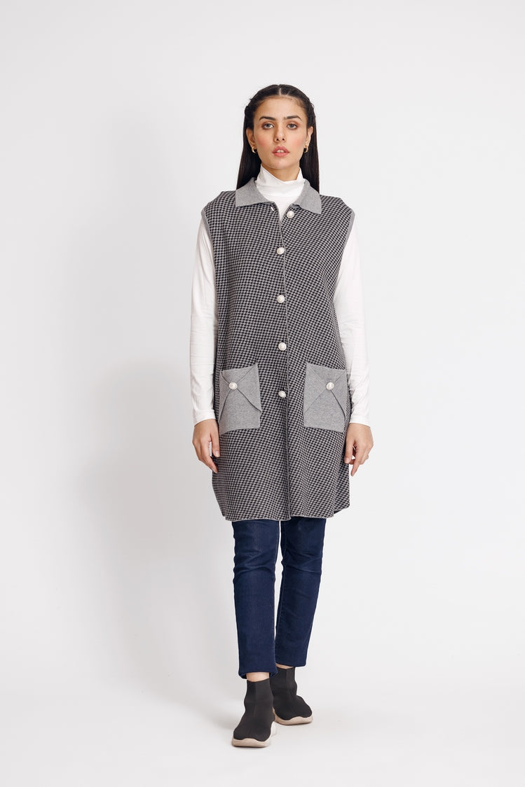 Picture of Ellena - V-Neck Cardigan Sweater - Available at Raja Sahib