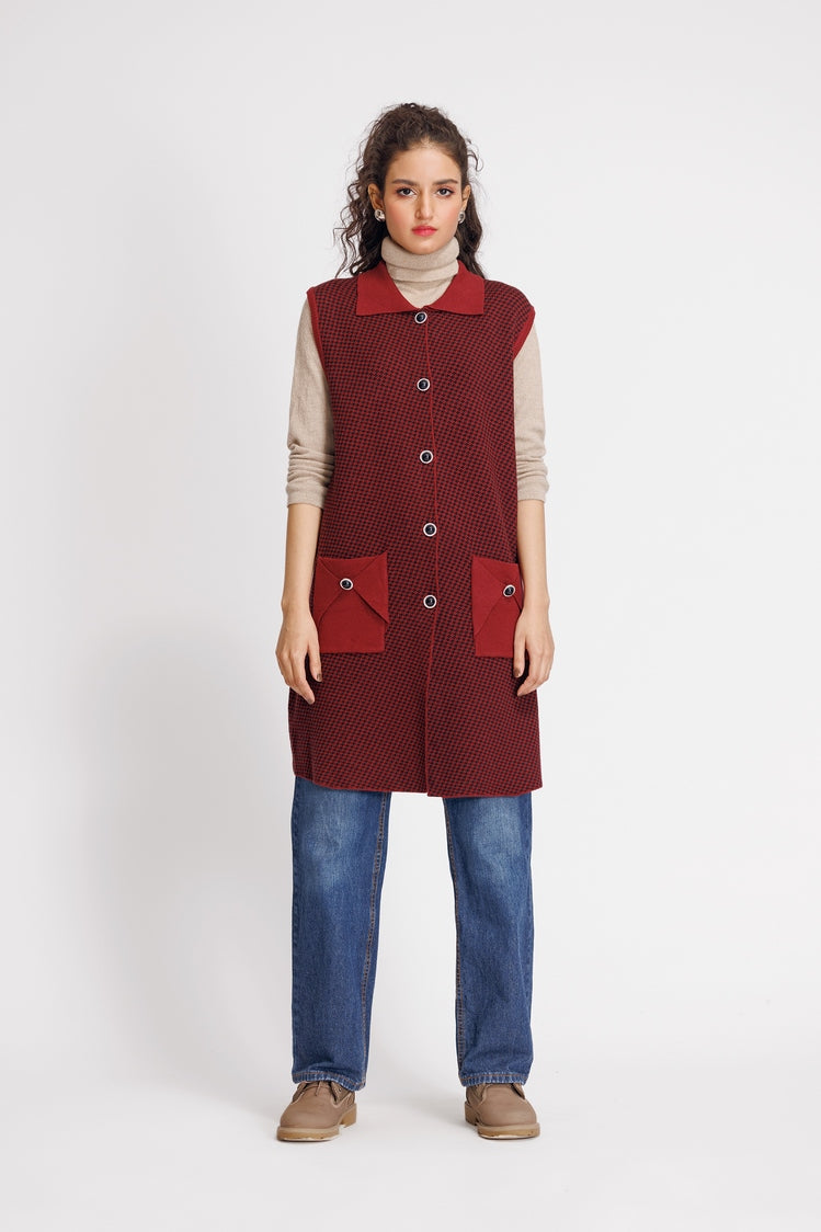 Picture of Ellena - V-Neck Cardigan Sweater - Available at Raja Sahib