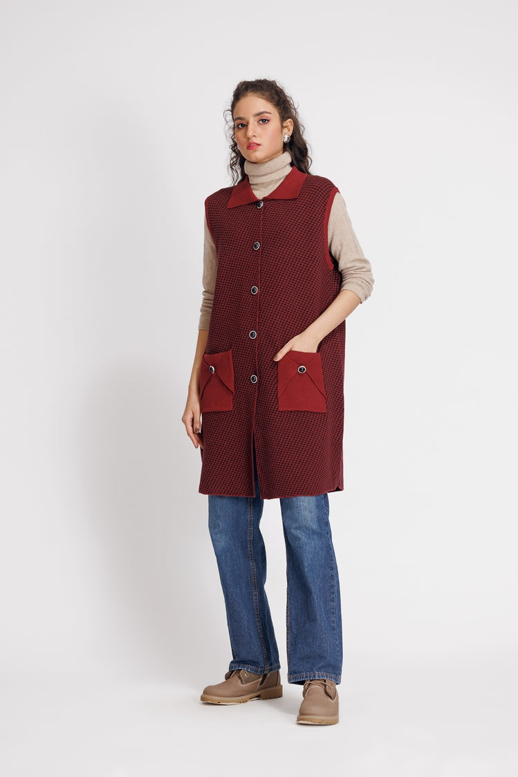 Picture of Ellena - V-Neck Cardigan Sweater - Available at Raja Sahib