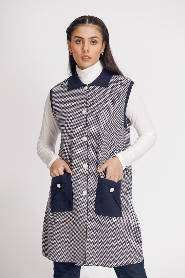 Picture of Ellena - V-Neck Cardigan Sweater - Available at Raja Sahib