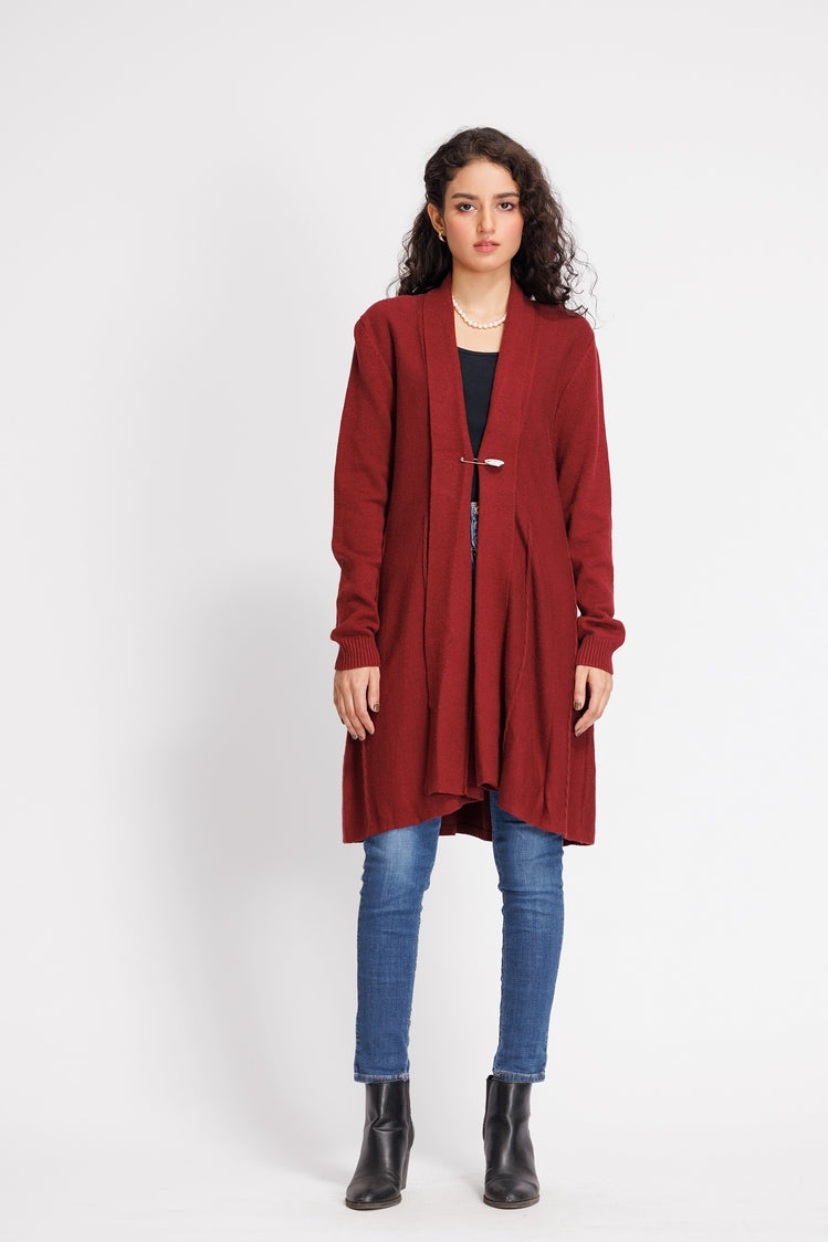 Picture of Ellena - V-Neck Cardigan Sweater - Available at Raja Sahib
