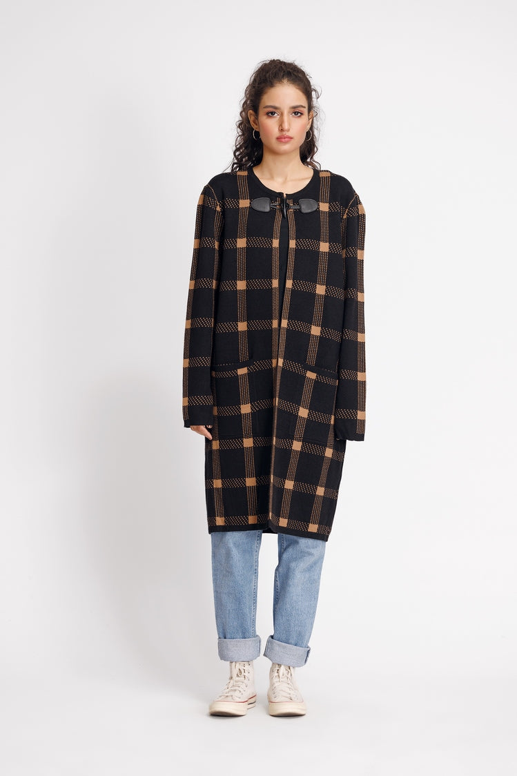 Picture of Ellena - Round Neck Cardigan Sweater - Available at Raja Sahib