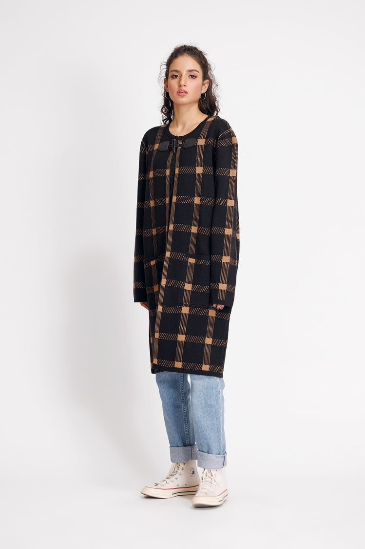 Picture of Ellena - Round Neck Cardigan Sweater - Available at Raja Sahib