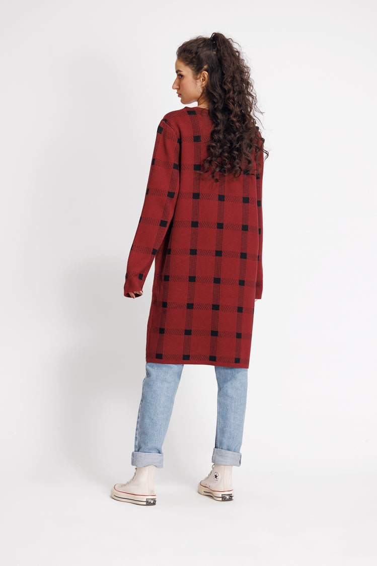 Picture of Ellena - Round Neck Cardigan Sweater - Available at Raja Sahib