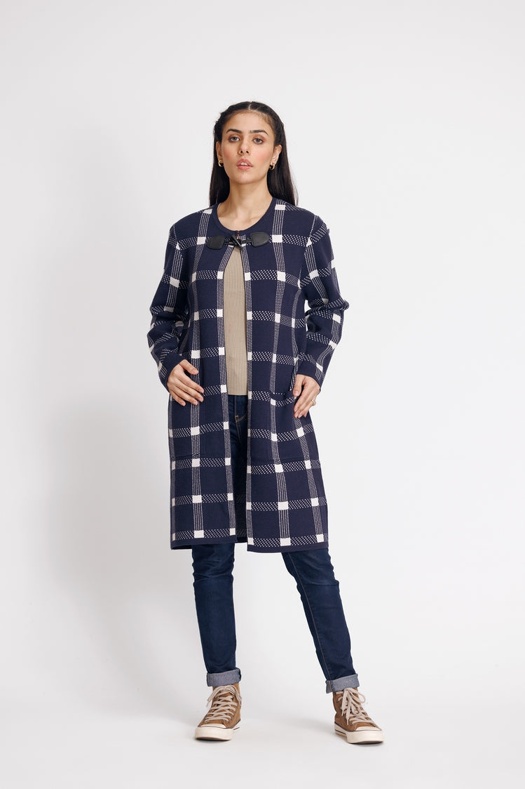 Picture of Ellena - Round Neck Cardigan Sweater - Available at Raja Sahib