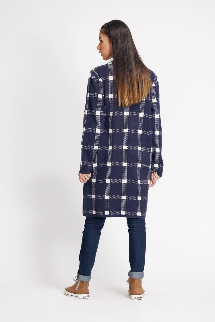 Picture of Ellena - Round Neck Cardigan Sweater - Available at Raja Sahib