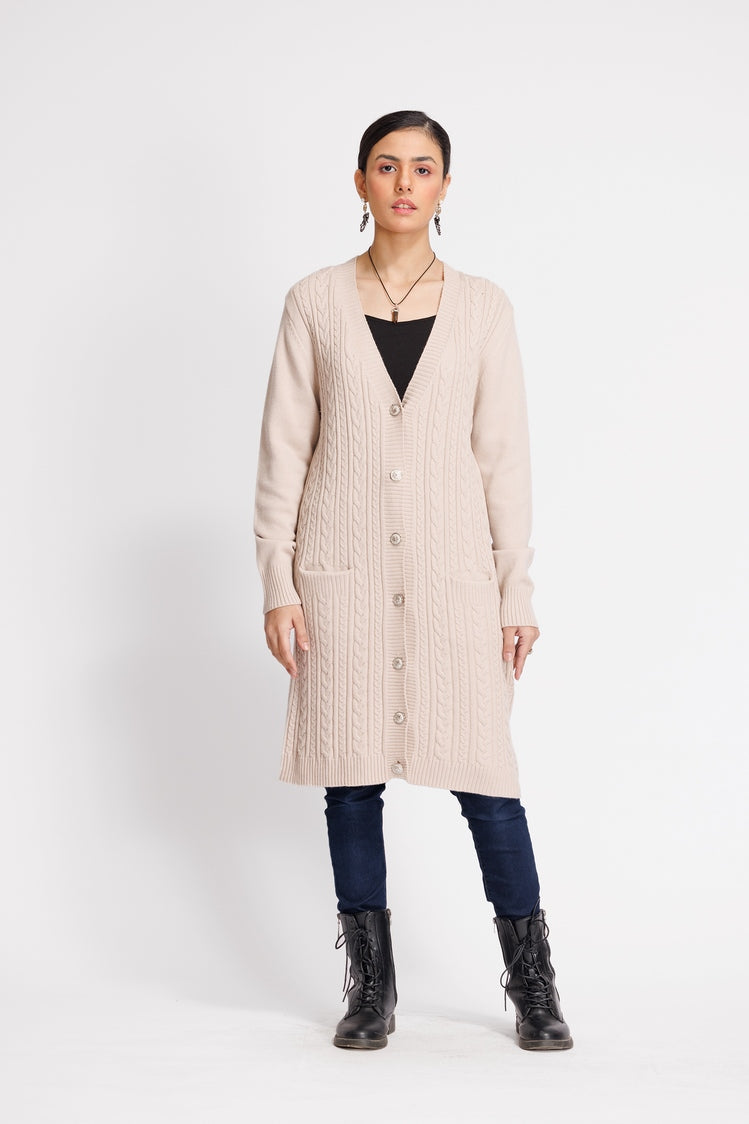 Picture of Ellena - V-Neck Cardigan Sweater - Available at Raja Sahib