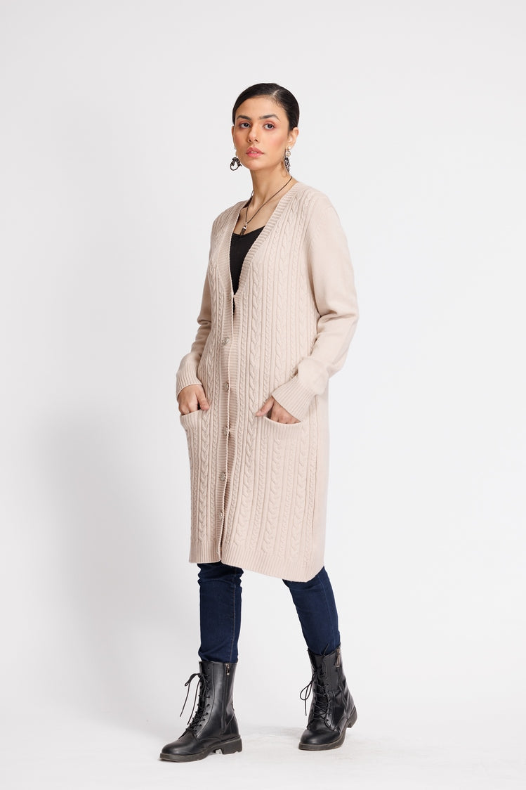 Picture of Ellena - V-Neck Cardigan Sweater - Available at Raja Sahib