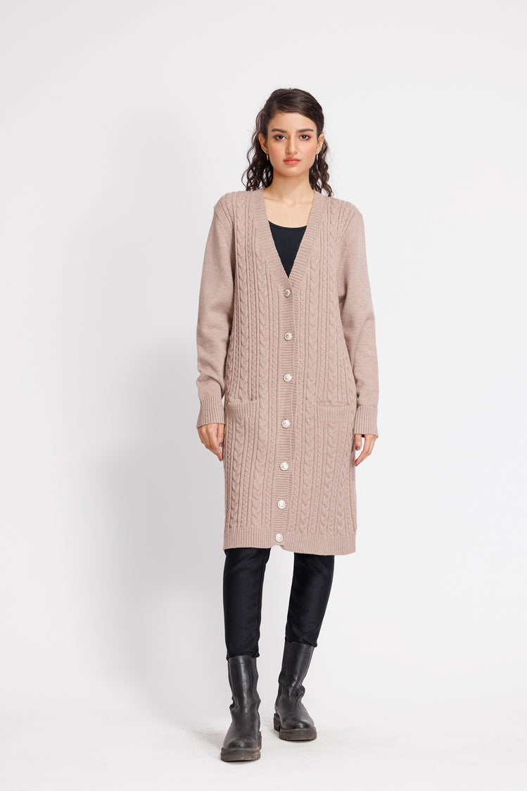 Picture of Ellena - V-Neck Cardigan Sweater - Available at Raja Sahib