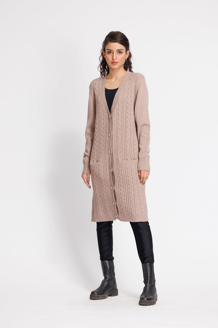 Picture of Ellena - V-Neck Cardigan Sweater - Available at Raja Sahib