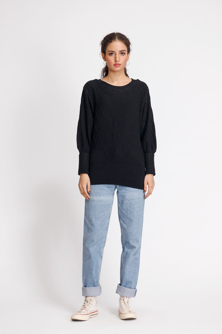 Picture of Ellena - Round Neck Pullover Sweater - Available at Raja Sahib