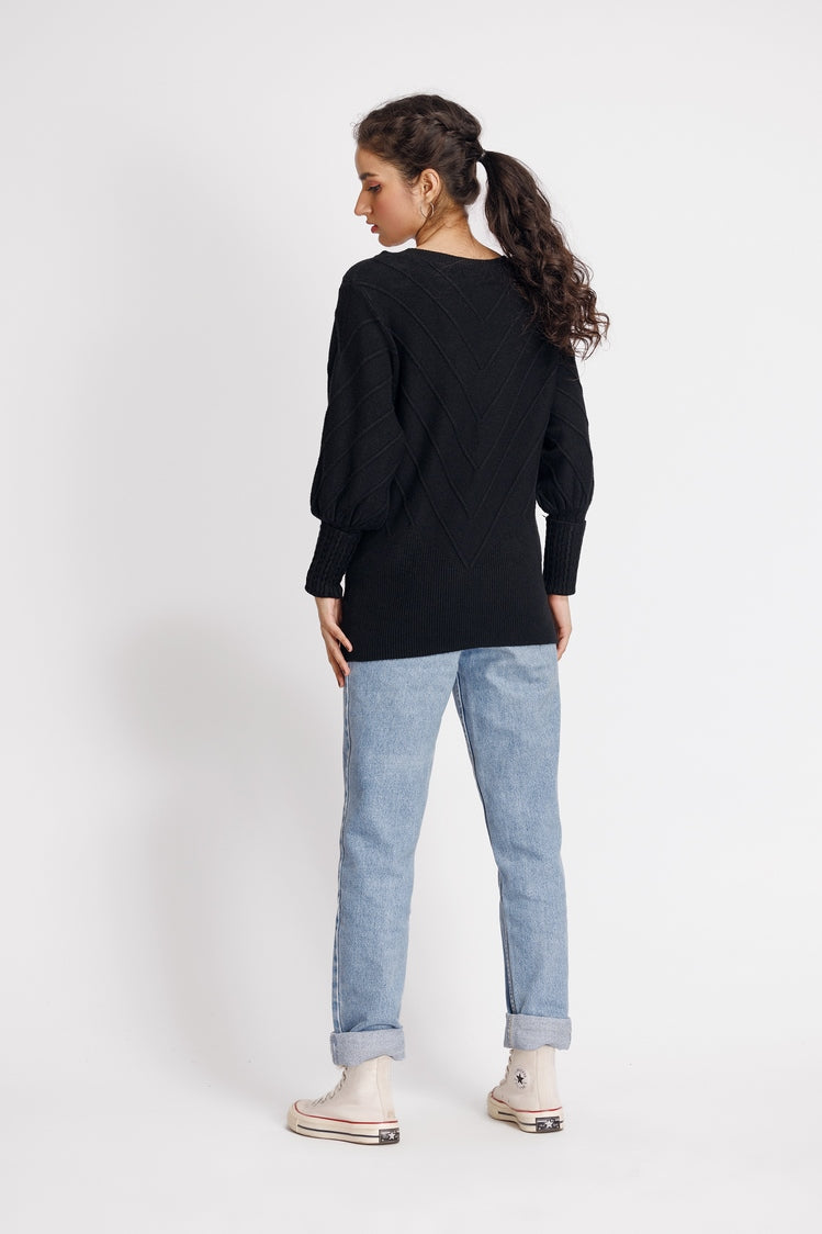 Picture of Ellena - Round Neck Pullover Sweater - Available at Raja Sahib