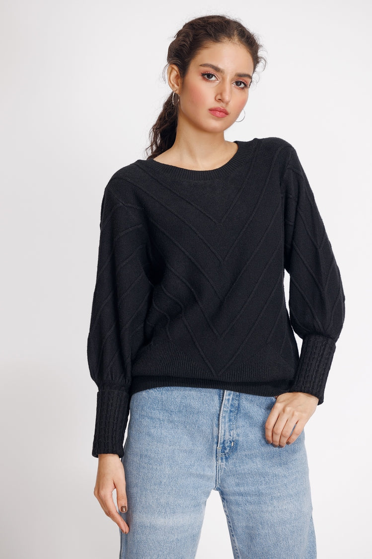 Picture of Ellena - Round Neck Pullover Sweater - Available at Raja Sahib