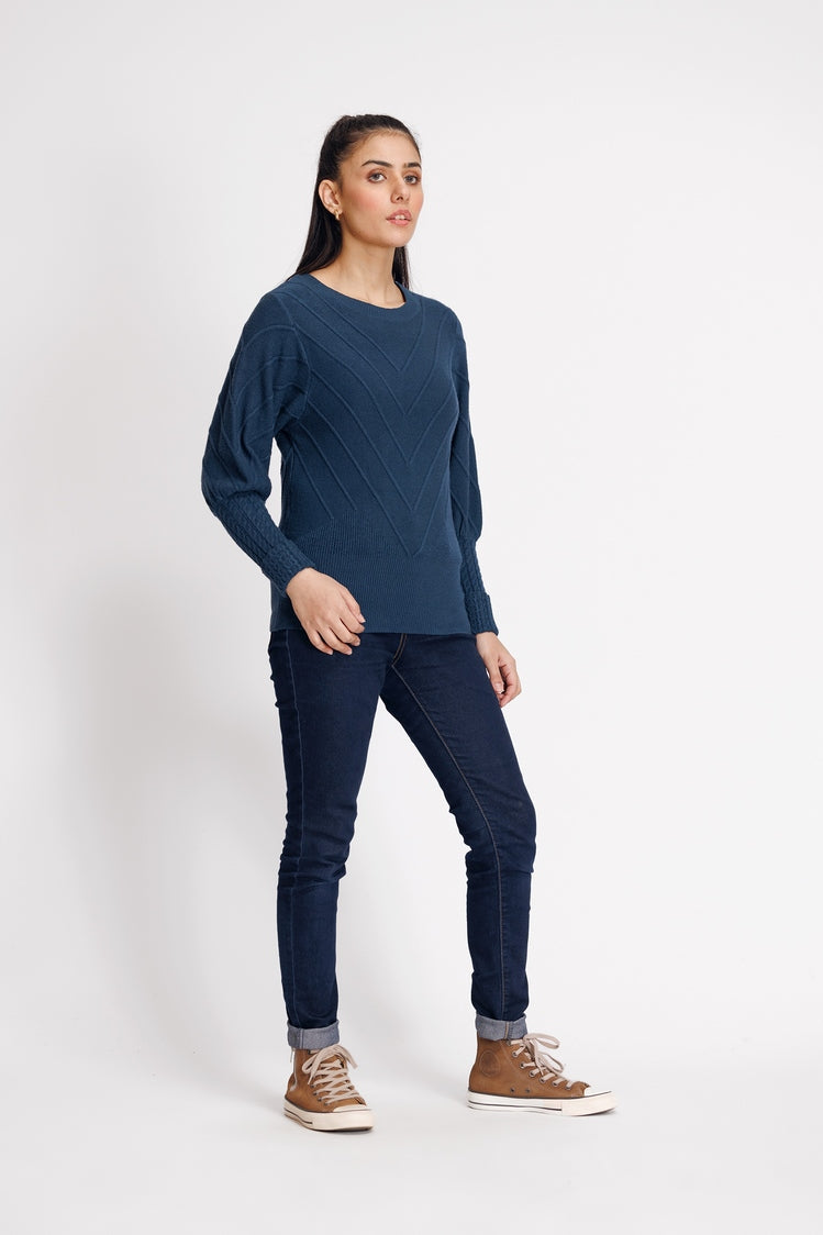 Picture of Ellena - Round Neck Pullover Sweater - Available at Raja Sahib