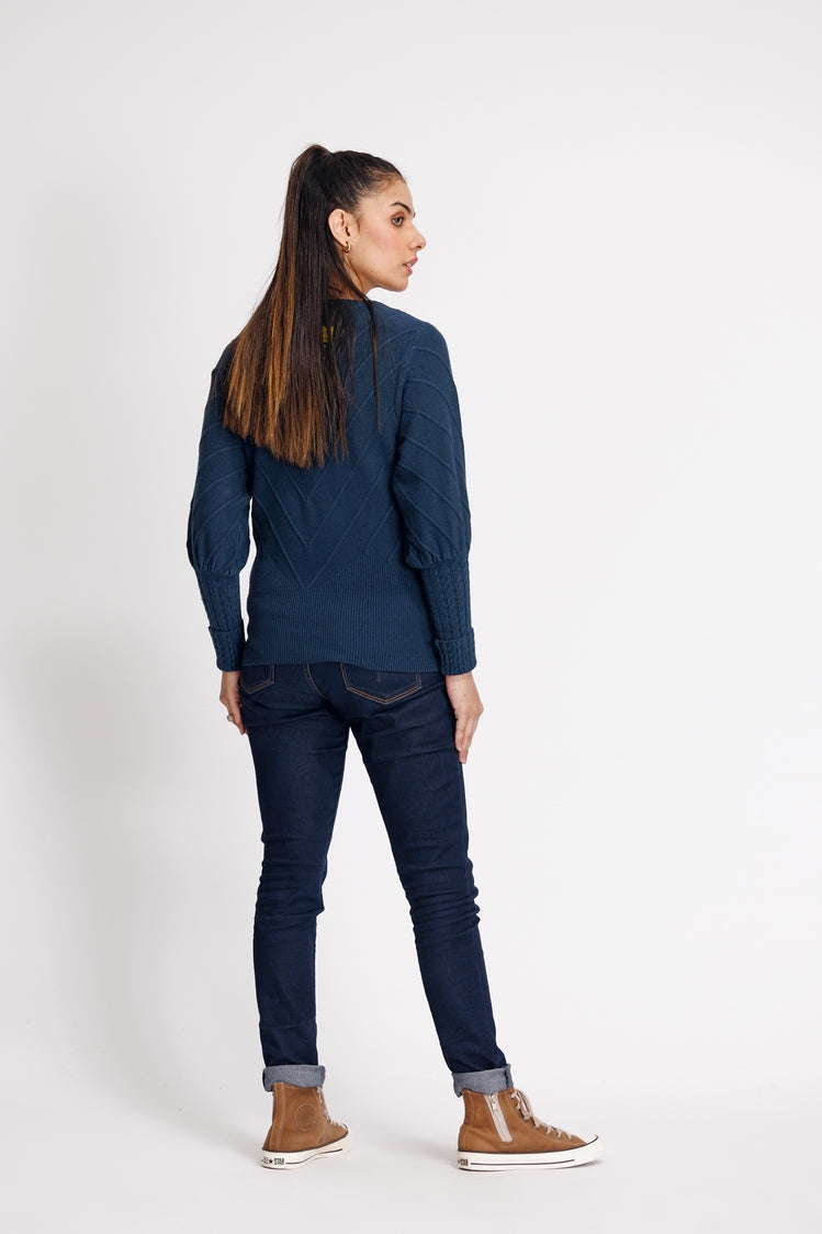 Picture of Ellena - Round Neck Pullover Sweater - Available at Raja Sahib