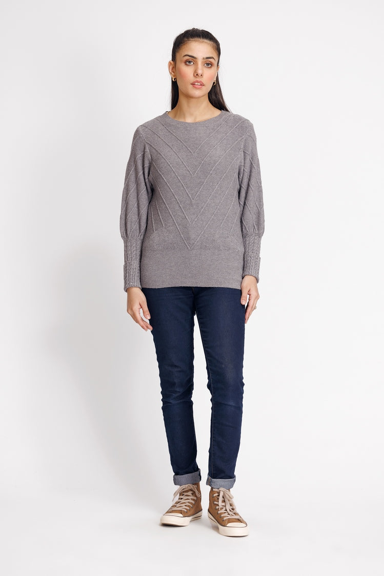 Picture of Ellena - Round Neck Pullover Sweater - Available at Raja Sahib