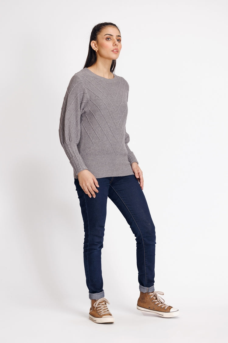 Picture of Ellena - Round Neck Pullover Sweater - Available at Raja Sahib