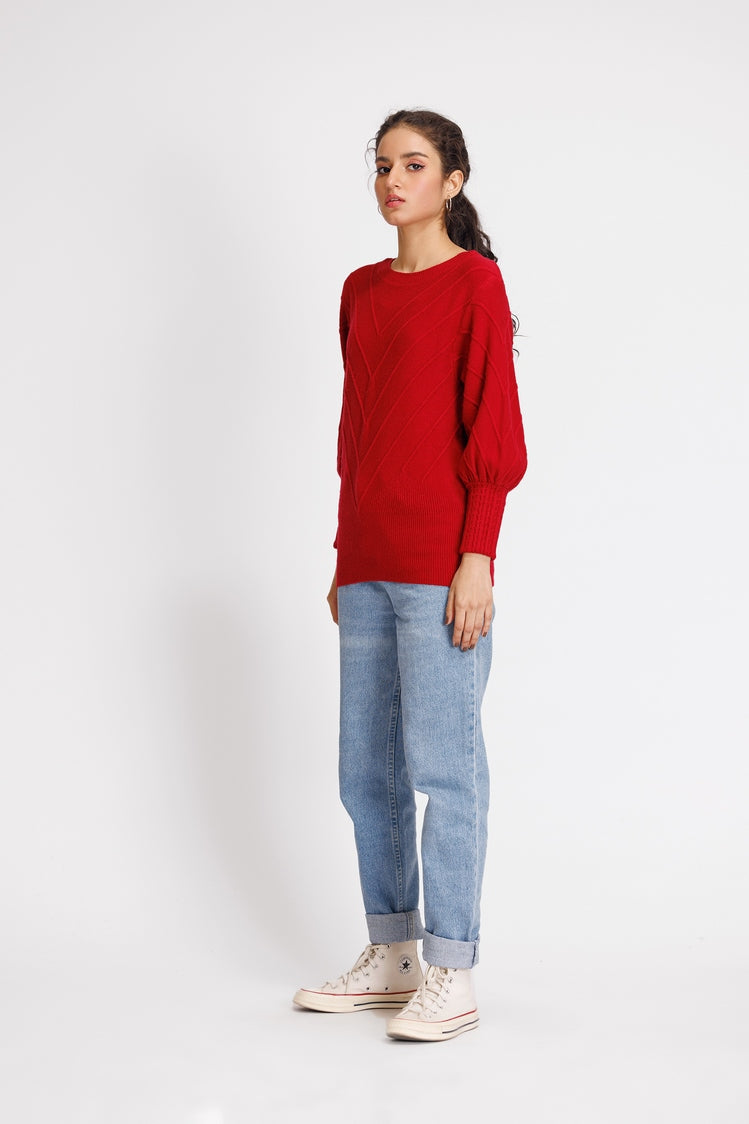 Picture of Ellena - Round Neck Pullover Sweater - Available at Raja Sahib