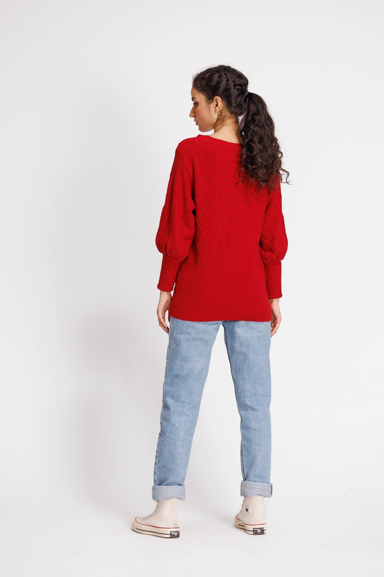 Picture of Ellena - Round Neck Pullover Sweater - Available at Raja Sahib