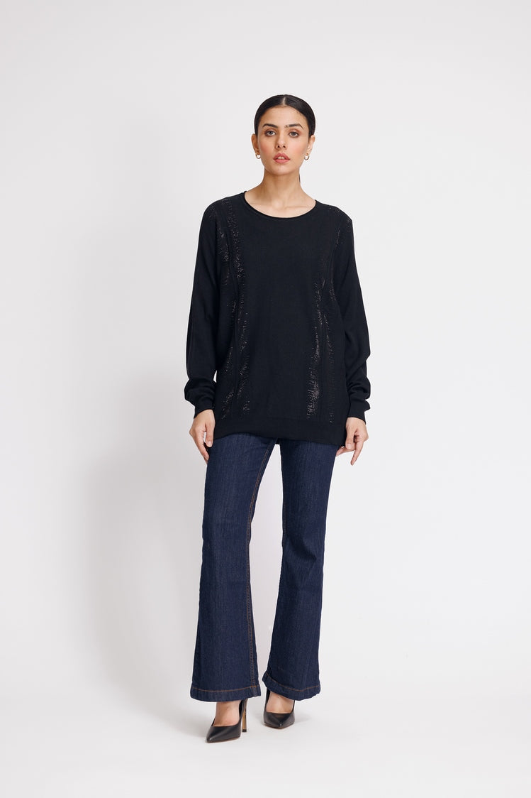 Picture of Ellena - Round Neck Pullover Sweater - Available at Raja Sahib