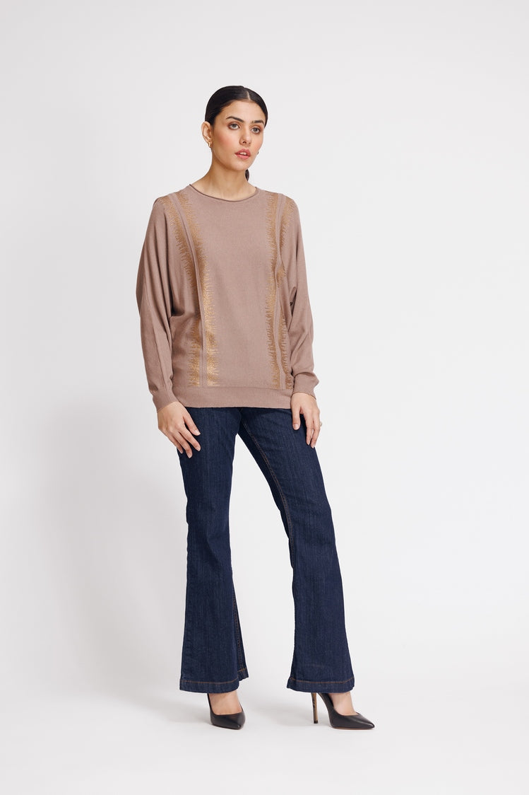 Picture of Ellena - Round Neck Pullover Sweater - Available at Raja Sahib