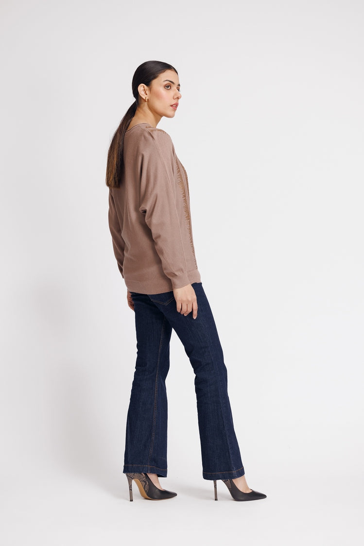 Picture of Ellena - Round Neck Pullover Sweater - Available at Raja Sahib