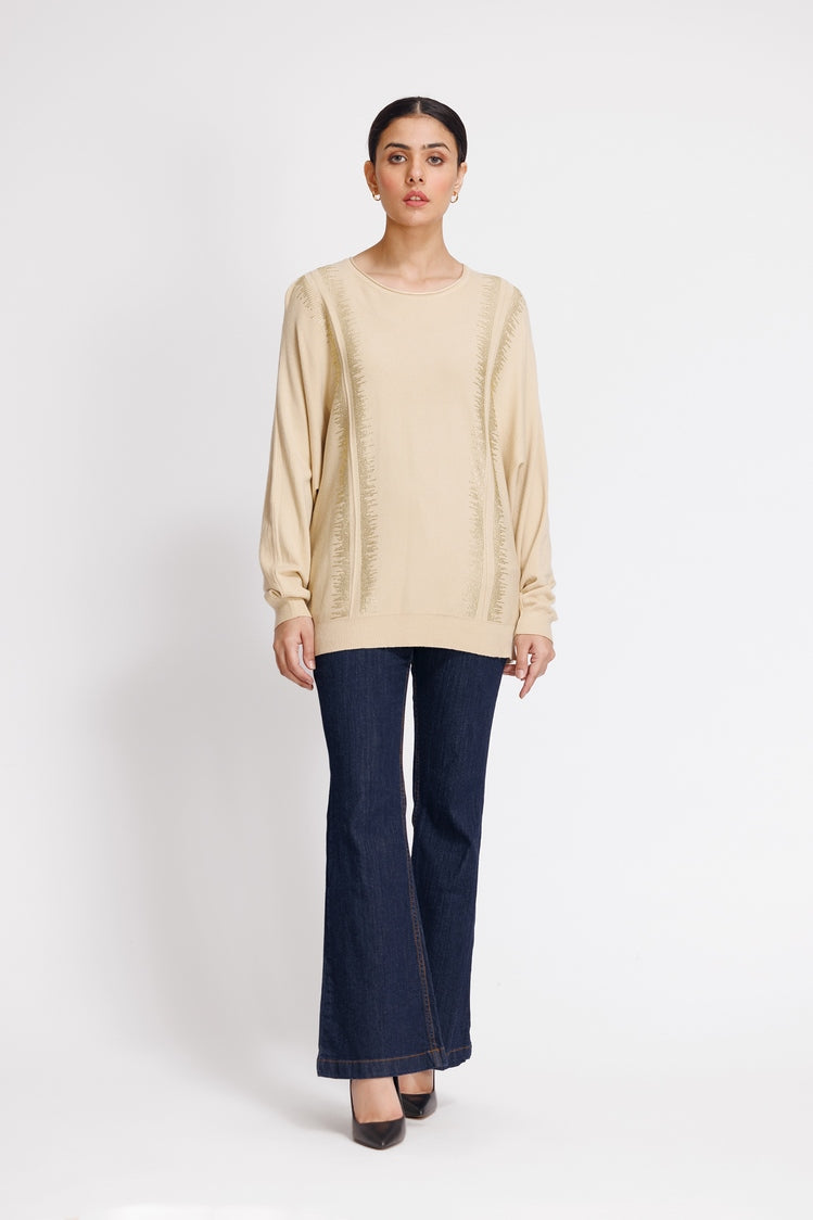 Picture of Ellena - Round Neck Pullover Sweater - Available at Raja Sahib