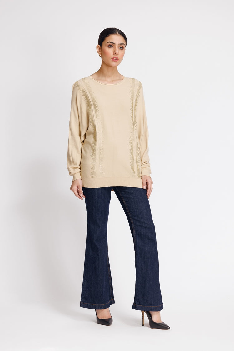 Picture of Ellena - Round Neck Pullover Sweater - Available at Raja Sahib