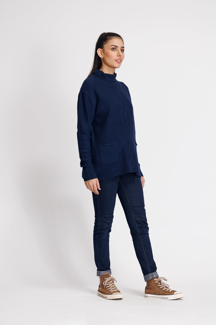 Picture of Ellena - Turtle Neck Pullover Sweater - Available at Raja Sahib