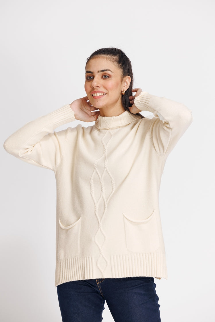 Picture of Ellena - Turtle Neck Pullover Sweater - Available at Raja Sahib