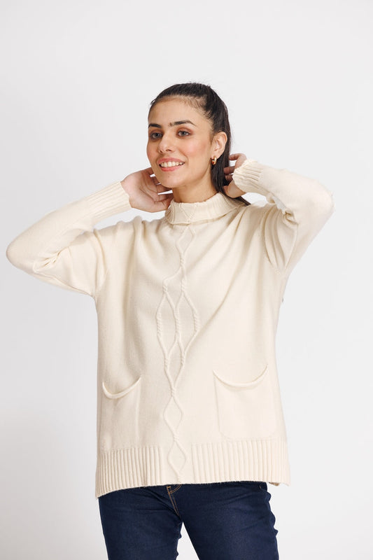 Picture of Ellena - Turtle Neck Pullover Sweater - Available at Raja Sahib