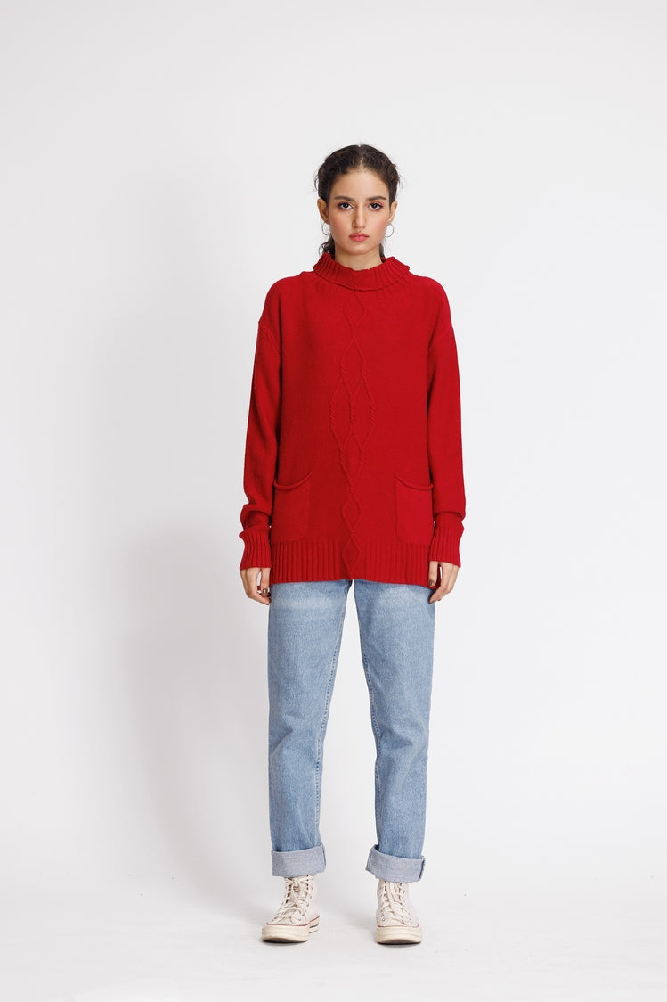 Picture of Ellena - Turtle Neck Pullover Sweater - Available at Raja Sahib