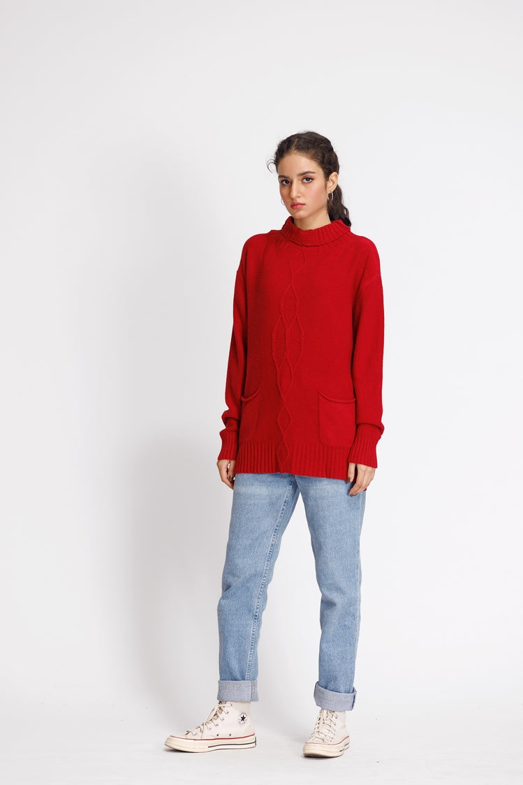 Picture of Ellena - Turtle Neck Pullover Sweater - Available at Raja Sahib