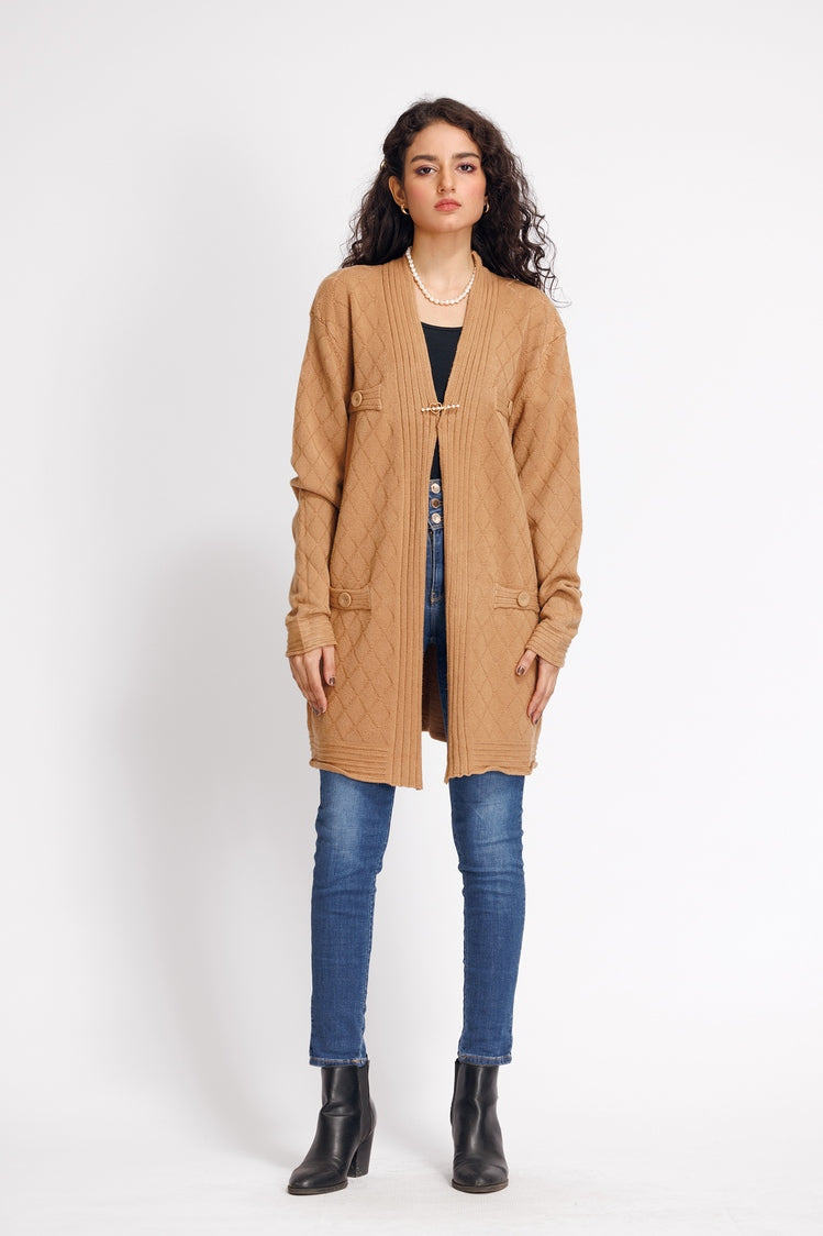 Picture of Ellena - V-Neck Cardigan Sweater - Available at Raja Sahib