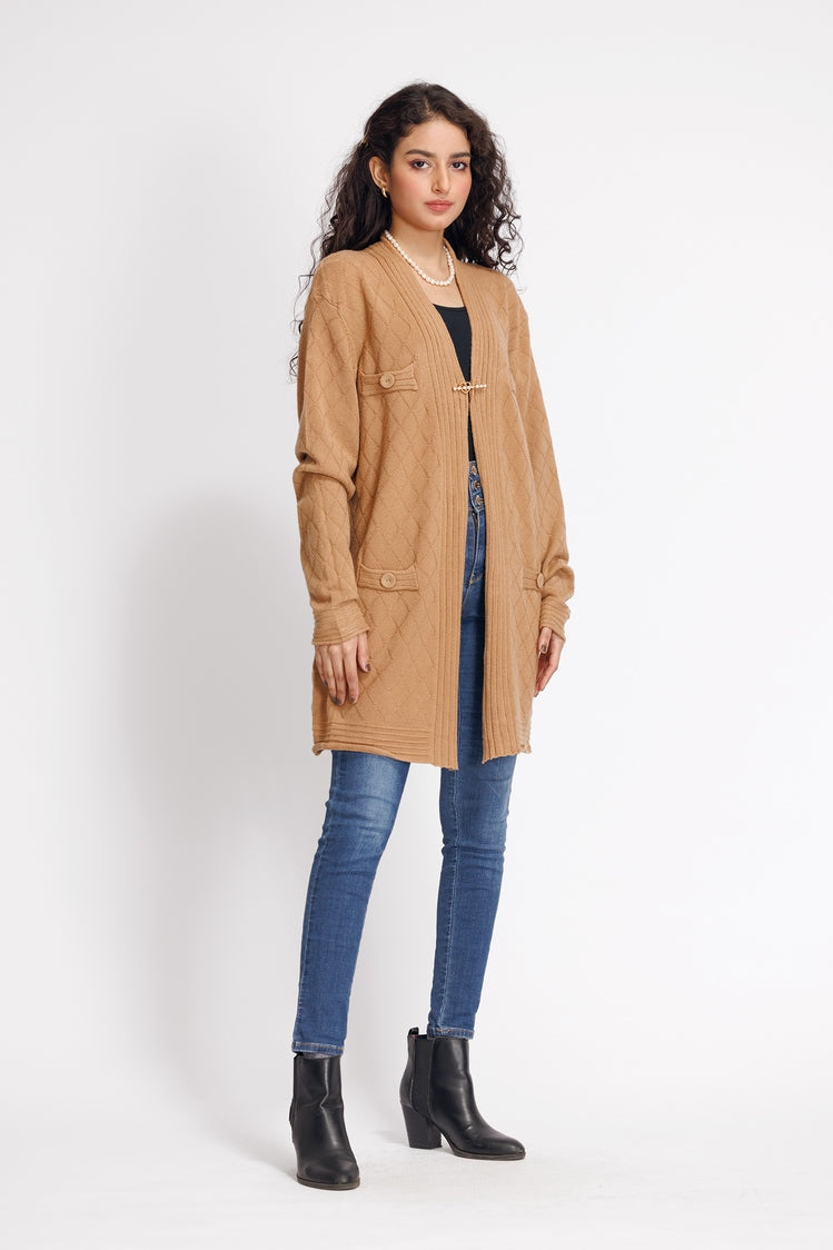 Picture of Ellena - V-Neck Cardigan Sweater - Available at Raja Sahib