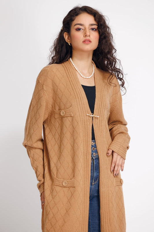 Picture of Ellena - V-Neck Cardigan Sweater - Available at Raja Sahib