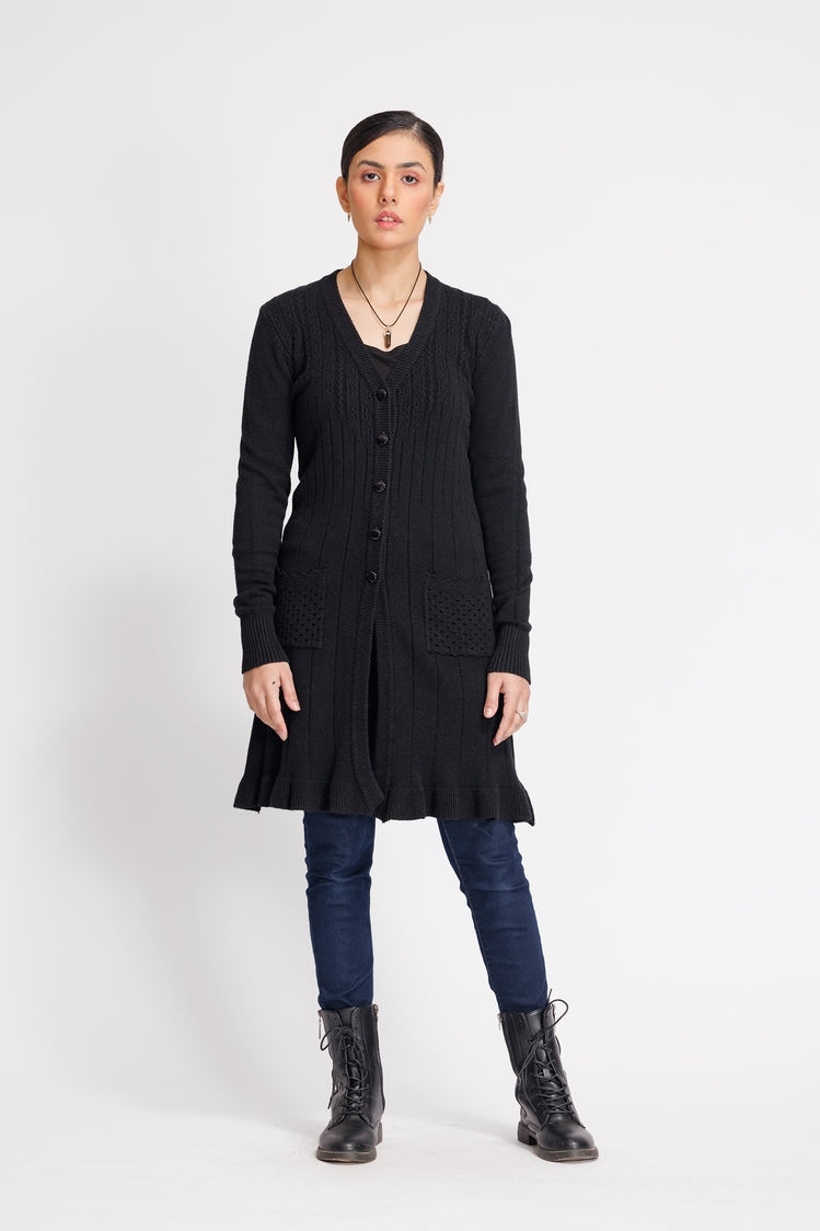 Picture of Ellena - V-Neck Cardigan Sweater - Available at Raja Sahib