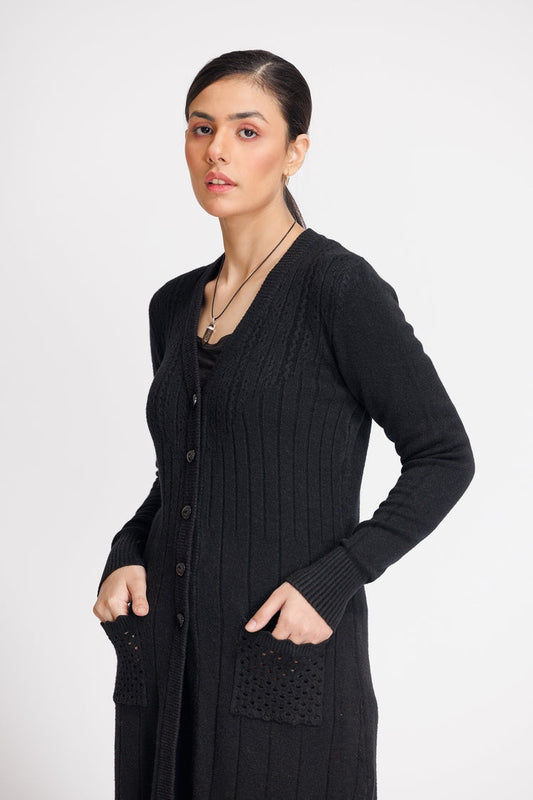 Picture of Ellena - V-Neck Cardigan Sweater - Available at Raja Sahib