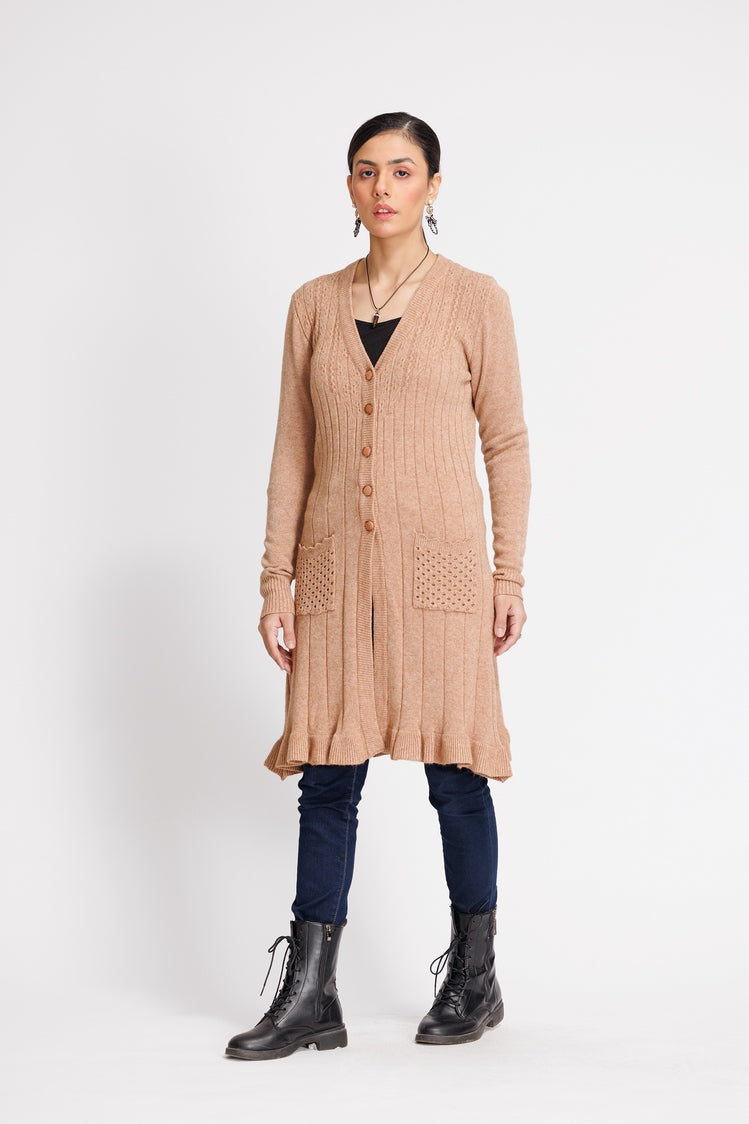 Picture of Ellena - V-Neck Cardigan Sweater - Available at Raja Sahib
