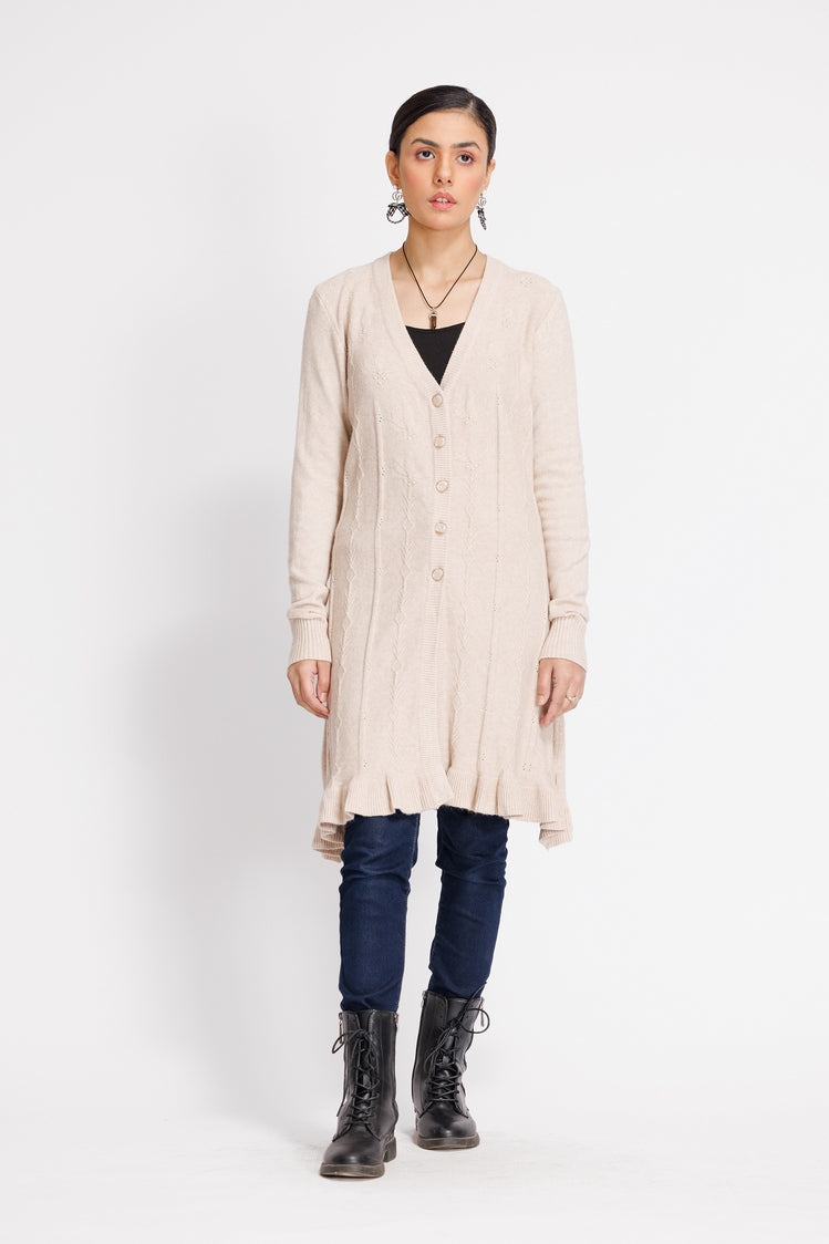 Picture of Ellena - V-Neck Cardigan Sweater - Available at Raja Sahib