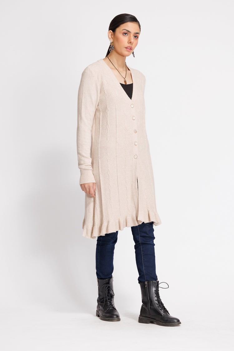 Picture of Ellena - V-Neck Cardigan Sweater - Available at Raja Sahib