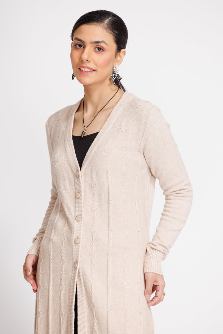 Picture of Ellena - V-Neck Cardigan Sweater - Available at Raja Sahib