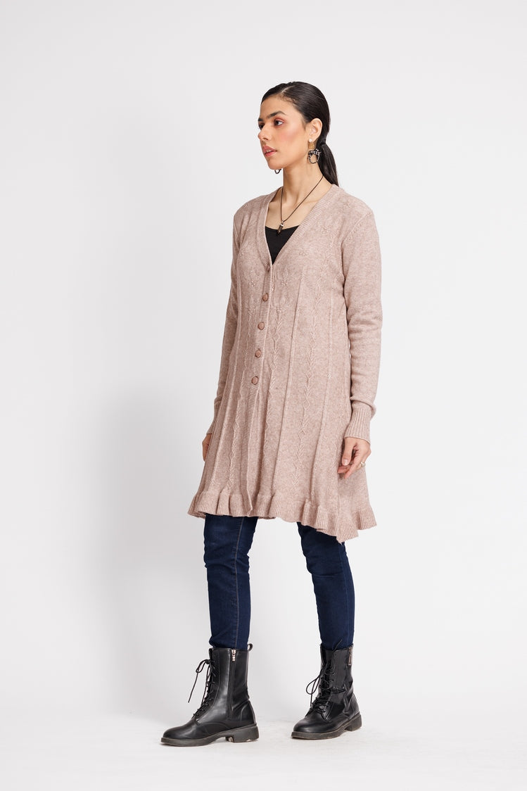 Picture of Ellena - V-Neck Cardigan Sweater - Available at Raja Sahib