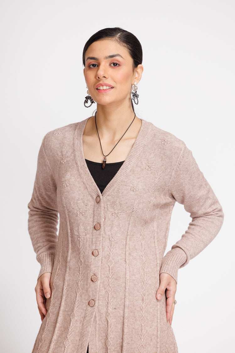 Picture of Ellena - V-Neck Cardigan Sweater - Available at Raja Sahib
