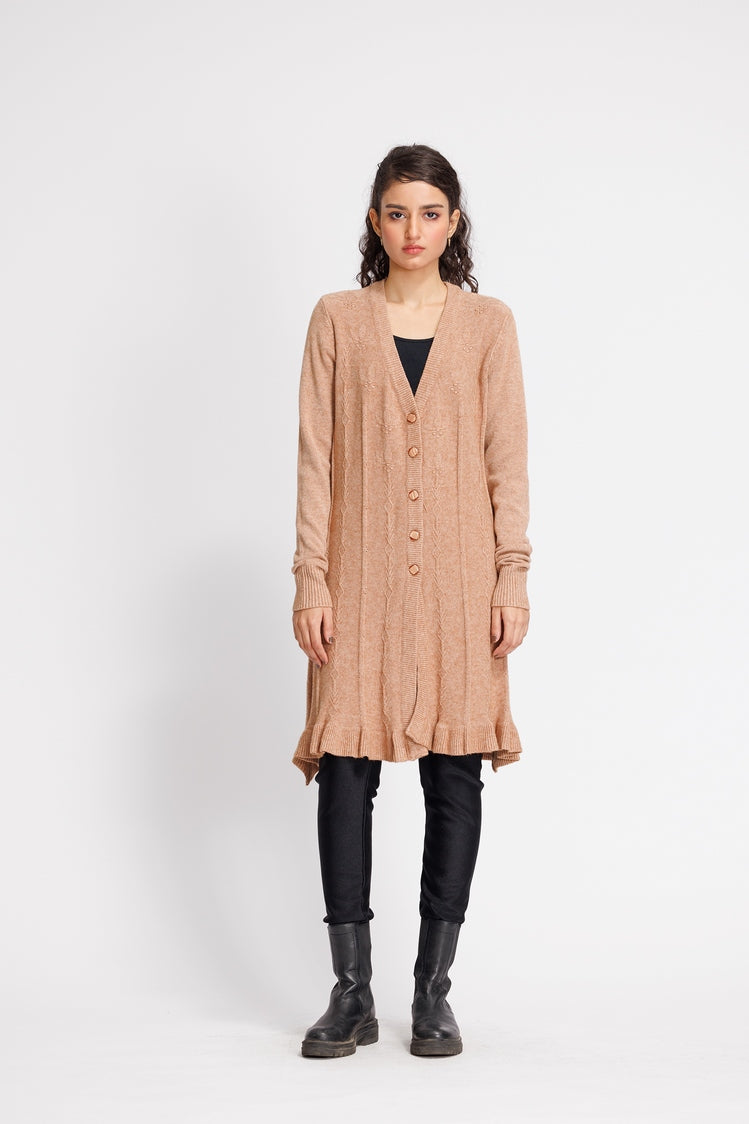 Picture of Ellena - V-Neck Cardigan Sweater - Available at Raja Sahib