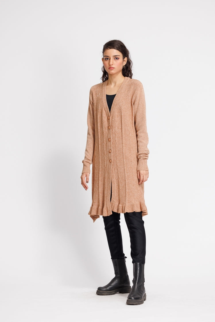 Picture of Ellena - V-Neck Cardigan Sweater - Available at Raja Sahib