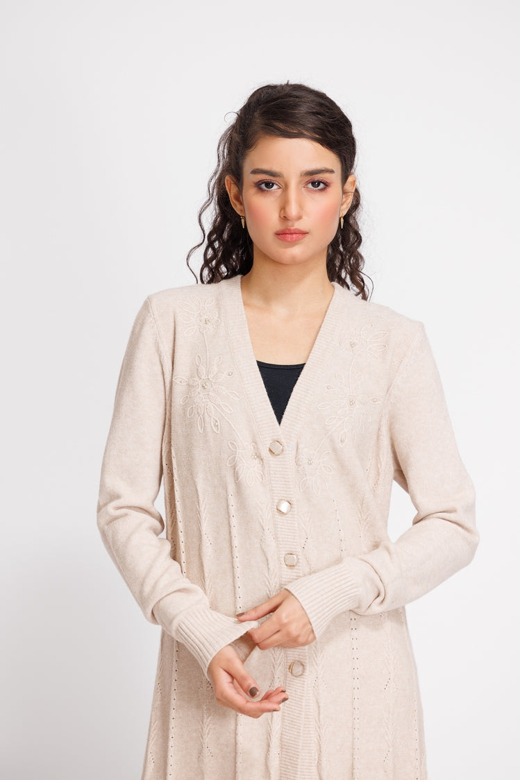 Picture of Ellena - V-Neck Cardigan Sweater - Available at Raja Sahib
