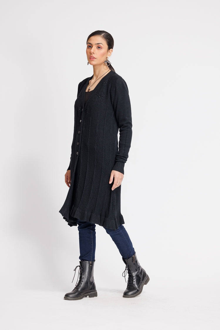 Picture of Ellena - V-Neck Cardigan Sweater - Available at Raja Sahib