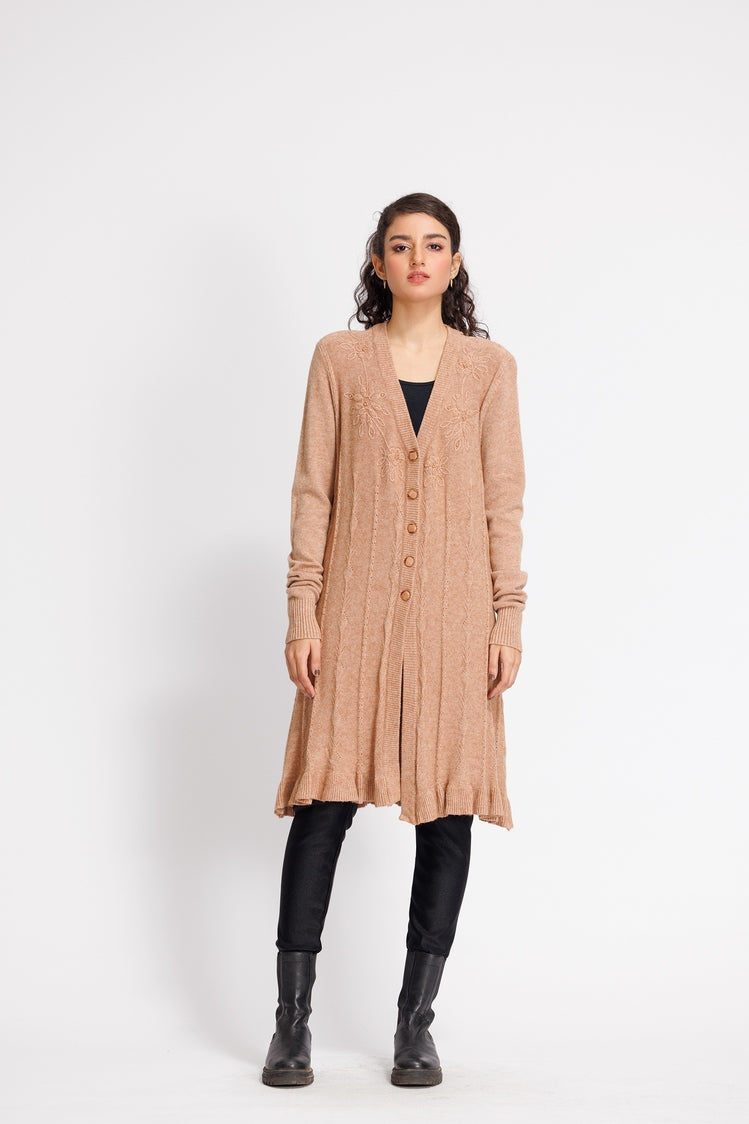 Picture of Ellena - V-Neck Cardigan Sweater - Available at Raja Sahib